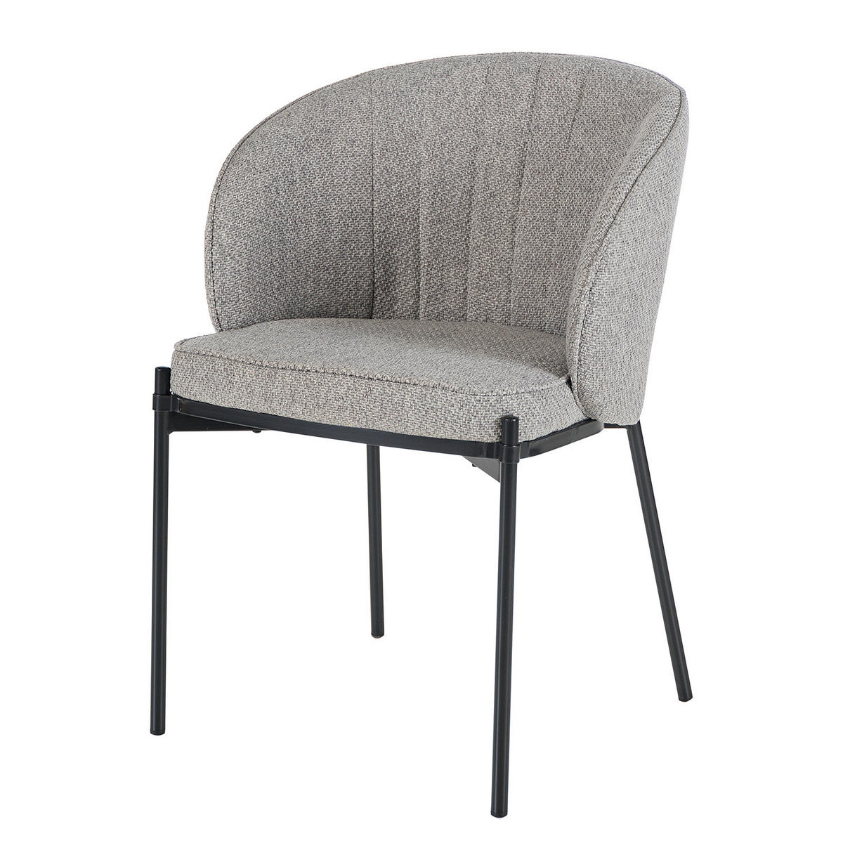 ARMLEHNENSTUHL - Webstoff / Stahl - Greige/Schwarz, Textil (56/81/57cm) - home24