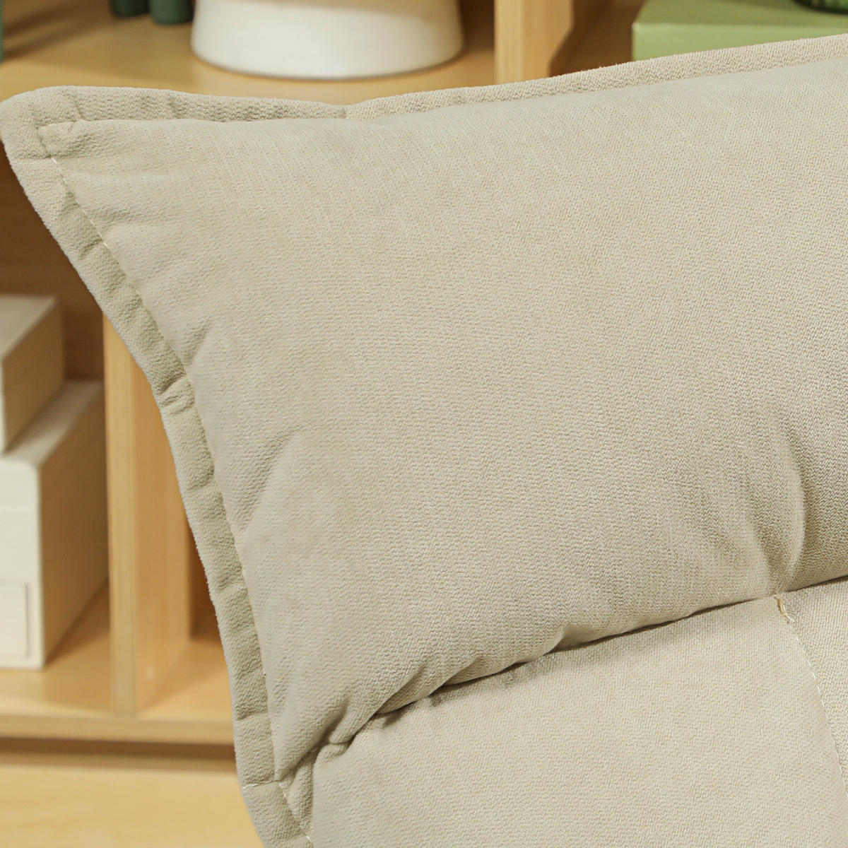 BODENSESSEL DE-06490 5-fach verstellbare Rückenlehne, drehbar Beige - Beige, Holz/Textil (62/95/70cm) - ComfortXL