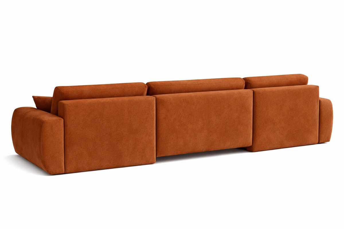 ECKSOFA Mit Schlaffunktion Und Bettkasten U-Form Ariel U, Veloursstoff Salvador, Braun - Braun, Holz (342/142cm) - Kaiser Möbel