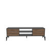 TV-LOWBOARD Lojo - Schwarz/Braun, Holzwerkstoff (160/52/29.5cm) - Decorotika