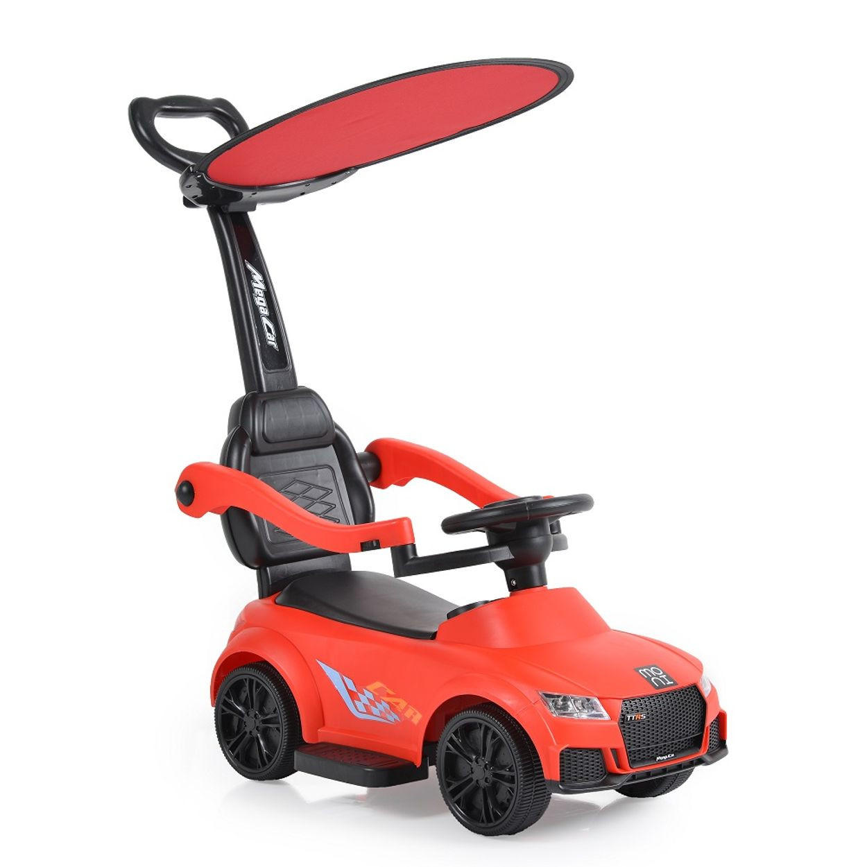 RUTSCHER Victory 2 in 1 rot Rutscher mit Griff Lehne Fußstütze Musikfunktion - Rot, Kunststoff (87/66/41cm) - Moni