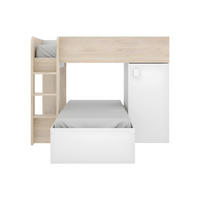ETAGENBETT - 2 Personen - Holz, Platte - Naturfarben Hell, Weiß - - Naturfarben/Weiß, Holz (90/190cm) - Vente-Unique