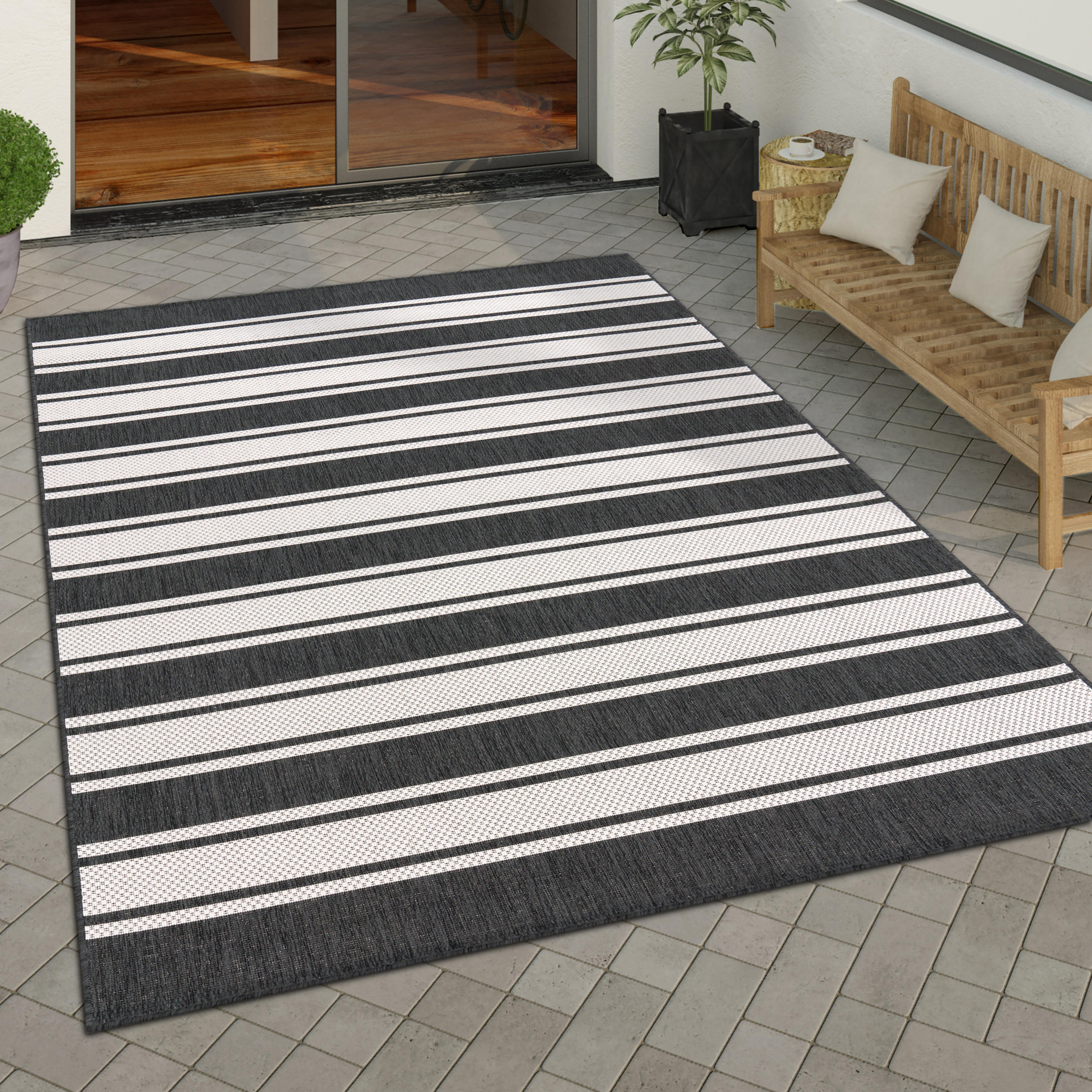 OUTDOORTEPPICH 120/160 cm Roma 273 - Anthrazit, Textil (120/160cm) - Paco Home