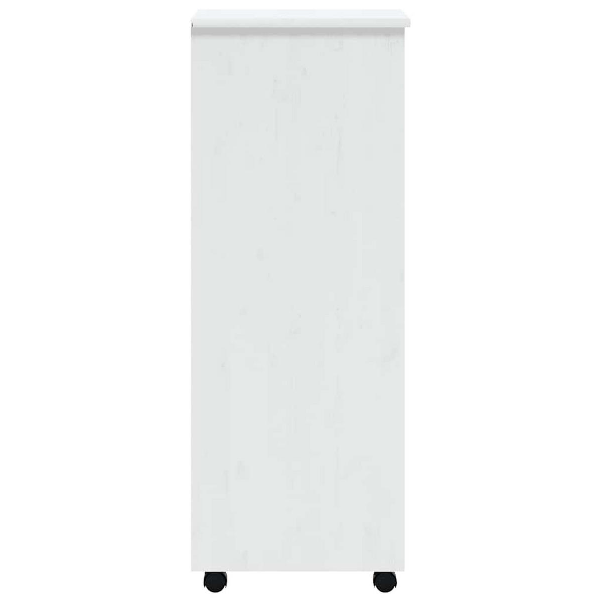 ROLLSCHRANK Mit Schubladen Moss Weiss Massivholz Kiefer - Weiß, Holz (39/103/34cm) - vidaXL