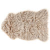SHAGGY-KUNSTFELL-TEPPICH Mungo 88/53 cm - Beige, Kunststoff (53/88cm) - Beliani