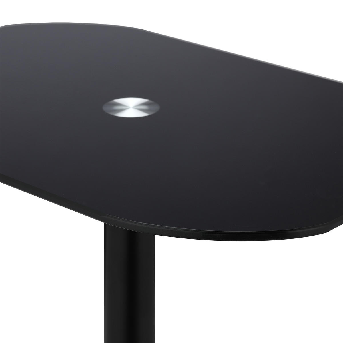 GLASBEISTELLTISCH - Schwarz, Glas/Metall (29.5/44.5/54.5cm) - Relaxdays