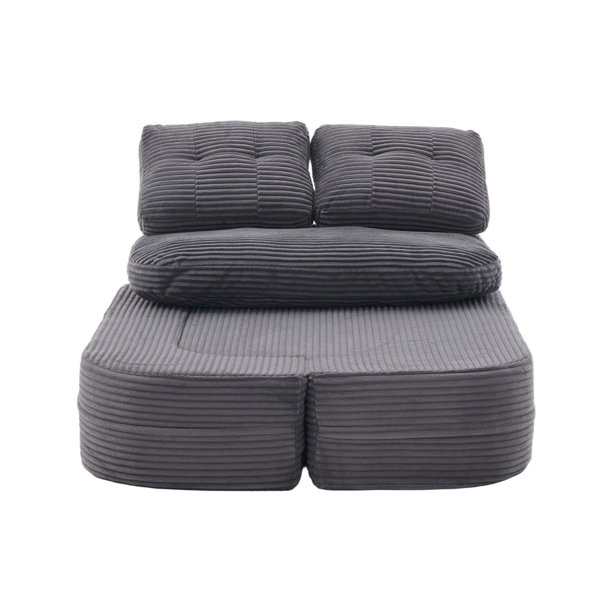 SCHLAFSOFA DE-33608 2-in-1 mit Getränkehaltern und tiefer Sitzfläche Dunkelgrau - Dunkelgrau, Textil (165/61/97cm) - ComfortXL