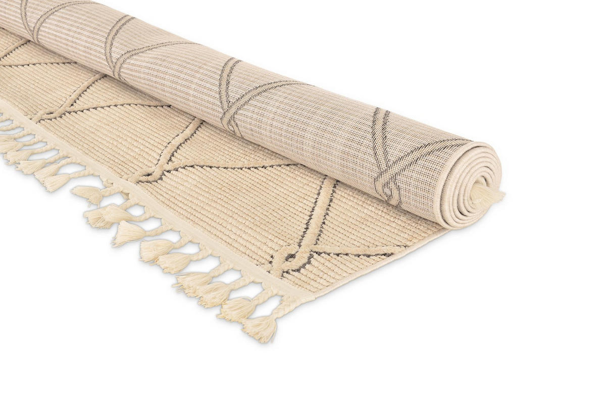 FLACHGEWEBE-TEPPICH Capo Creme/Anthrazit 150x220 cm - Multicolor, Textil (150/220cm) - Vercai Rugs