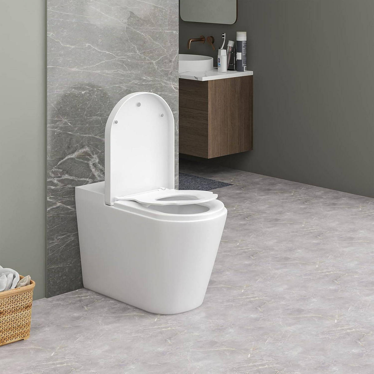 WC SITZ mit Absenkautomatik, Toilettendeckel mit Kindersitz - Weiß, Kunststoff (36/4.4/45cm) - Woltu