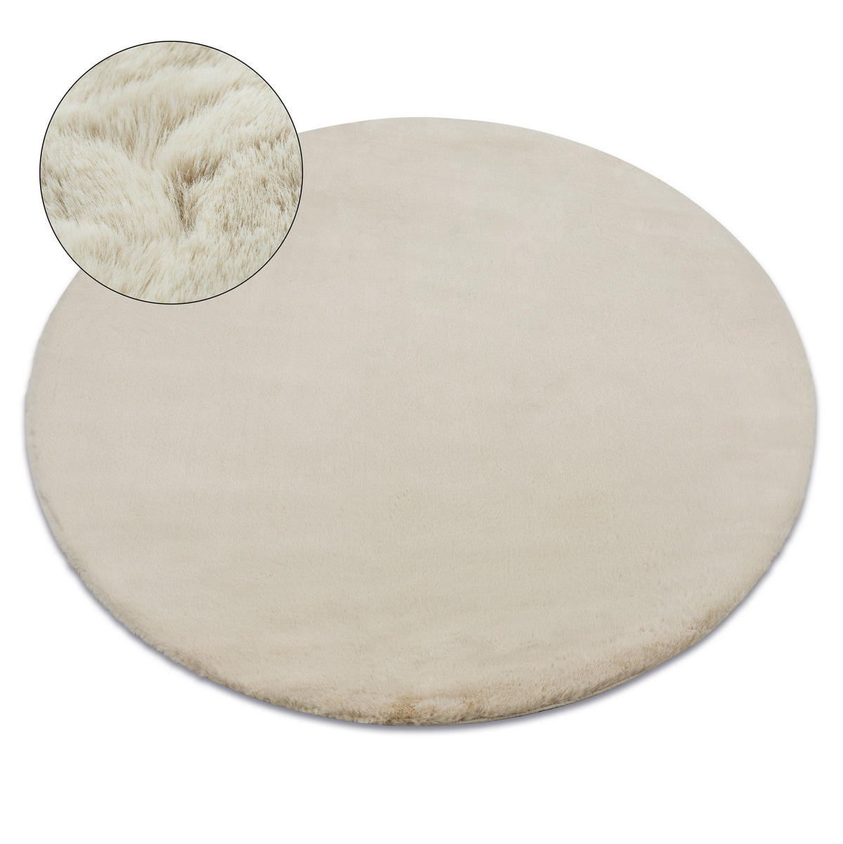 TEPPICH Bunny 140 cm - Beige, Textil (140/140cm) - rugsX
