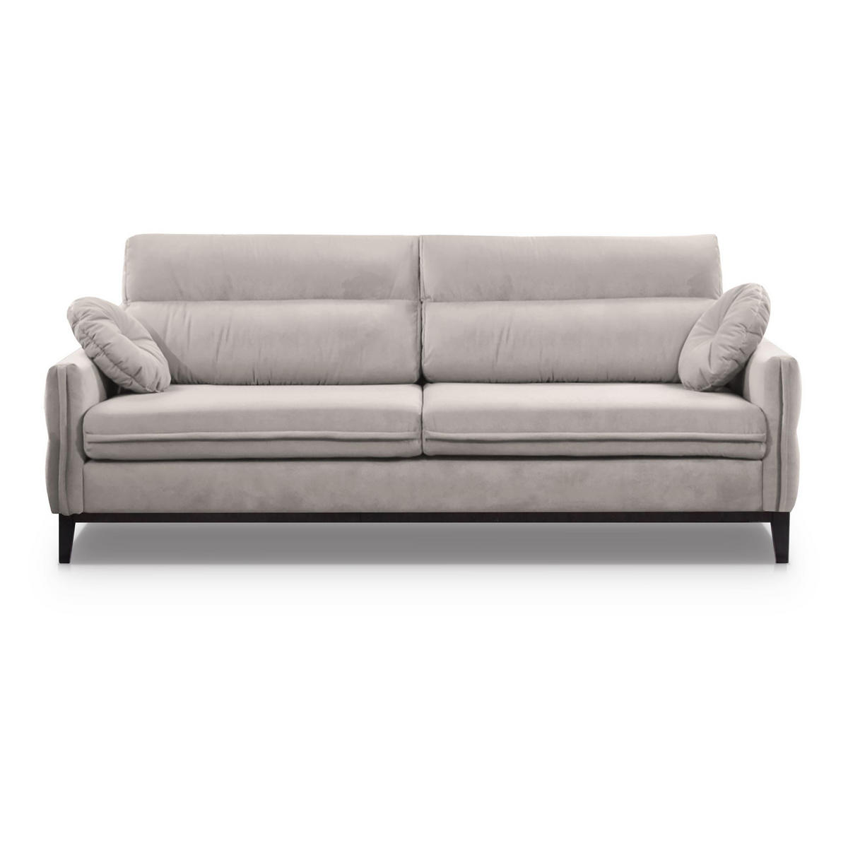 SOFA 2-SITZER Belweder, 220 cm, Beige, Veloursstoff - Wengefarben/Beige, Holz/Textil (218/95/94cm) - Beautysofa