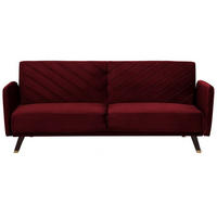 3-SITZER-SCHLAFSOFA Samtstoff Rot Senja - Dunkelrot, Textil (200/87/95cm) - Beliani