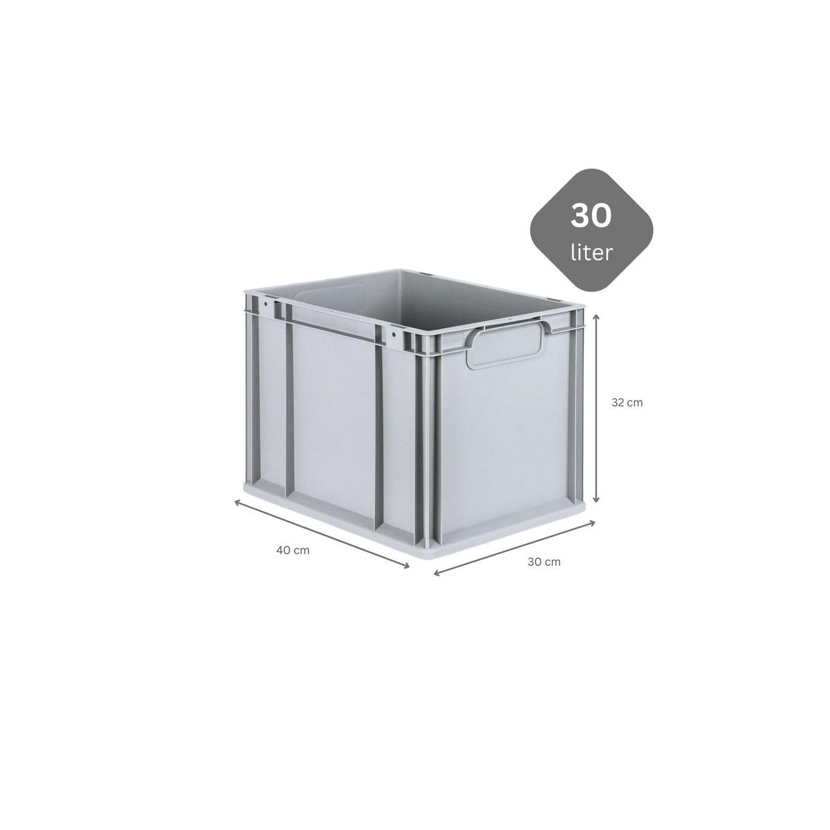 EUROBOX 4x Nextgen Economy Mit Auflagedeckel Grau/Blau Griffe Geschlossen 30 Liter - Blau, Kunststoff (30/32/40cm) - PROREGAL