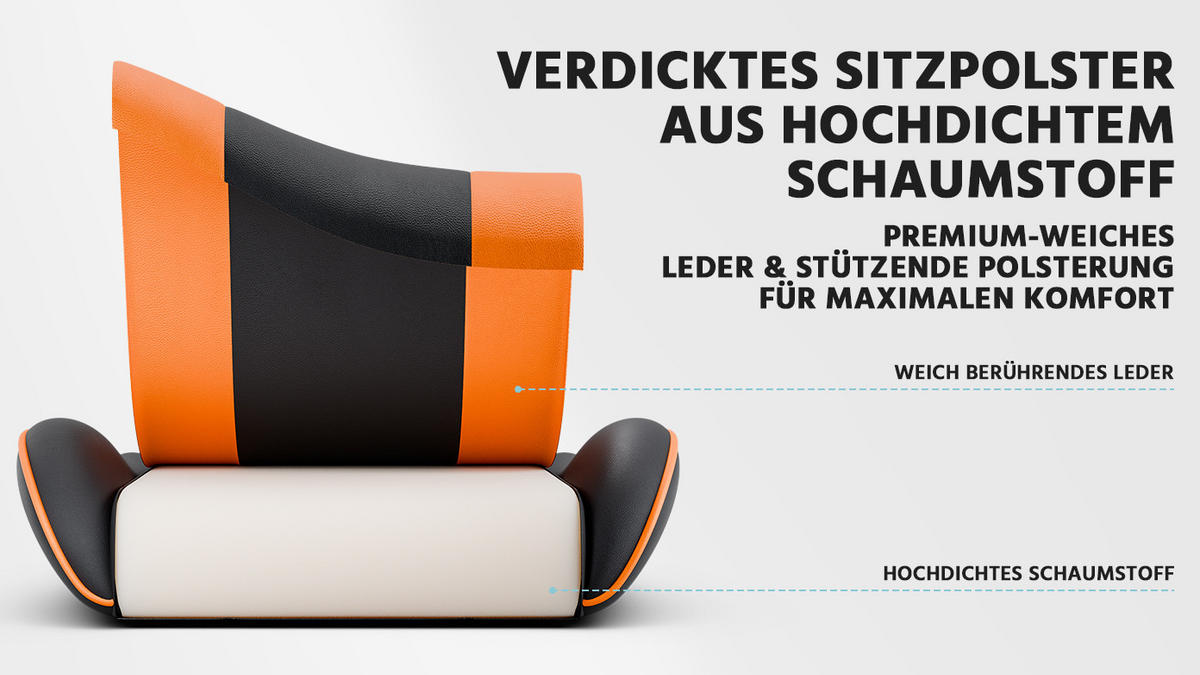 GAMINGSTUHL Schwarz-Orange 58,5/63/120,5 cm - Orange, Metall (58.5/120.5/63cm) - PANGIVO