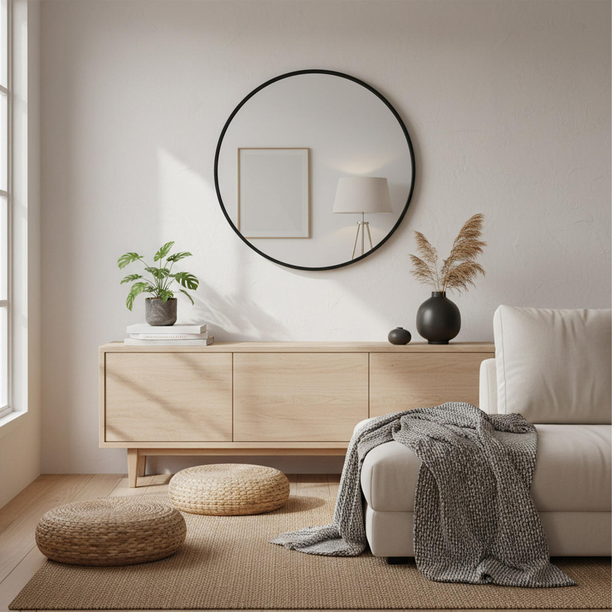 SPIEGEL - Schwarz, Glas/Metall (40/40/3cm) - Relaxdays