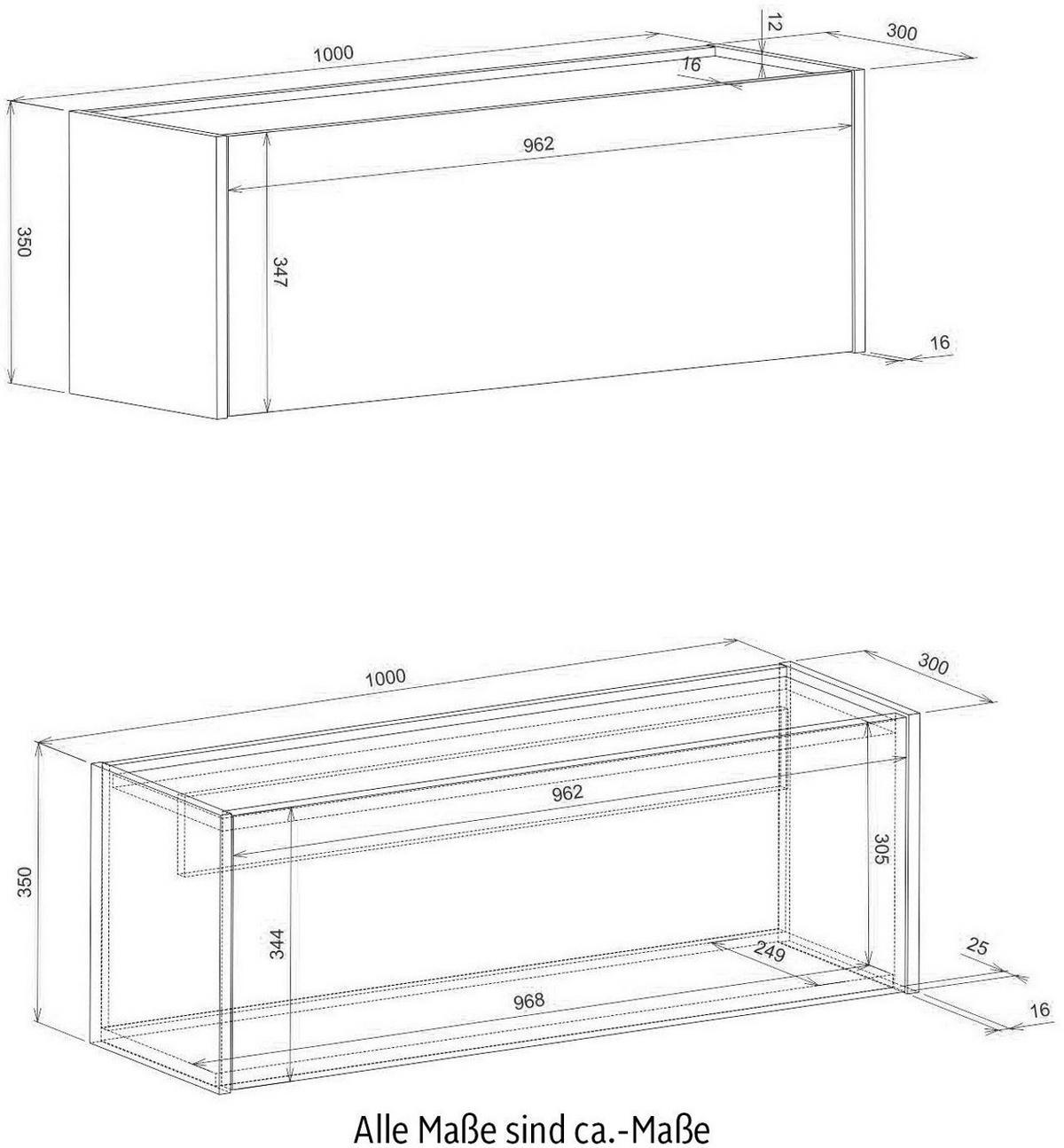 SEKRETÄR Set 2-teilig grau, Eiche Wotan 100 cm, Büromöbelkombination hängend mit Stauraum - Eiche Wotan/Grau, Holzwerkstoff (30/100/170cm) - Furn.Design