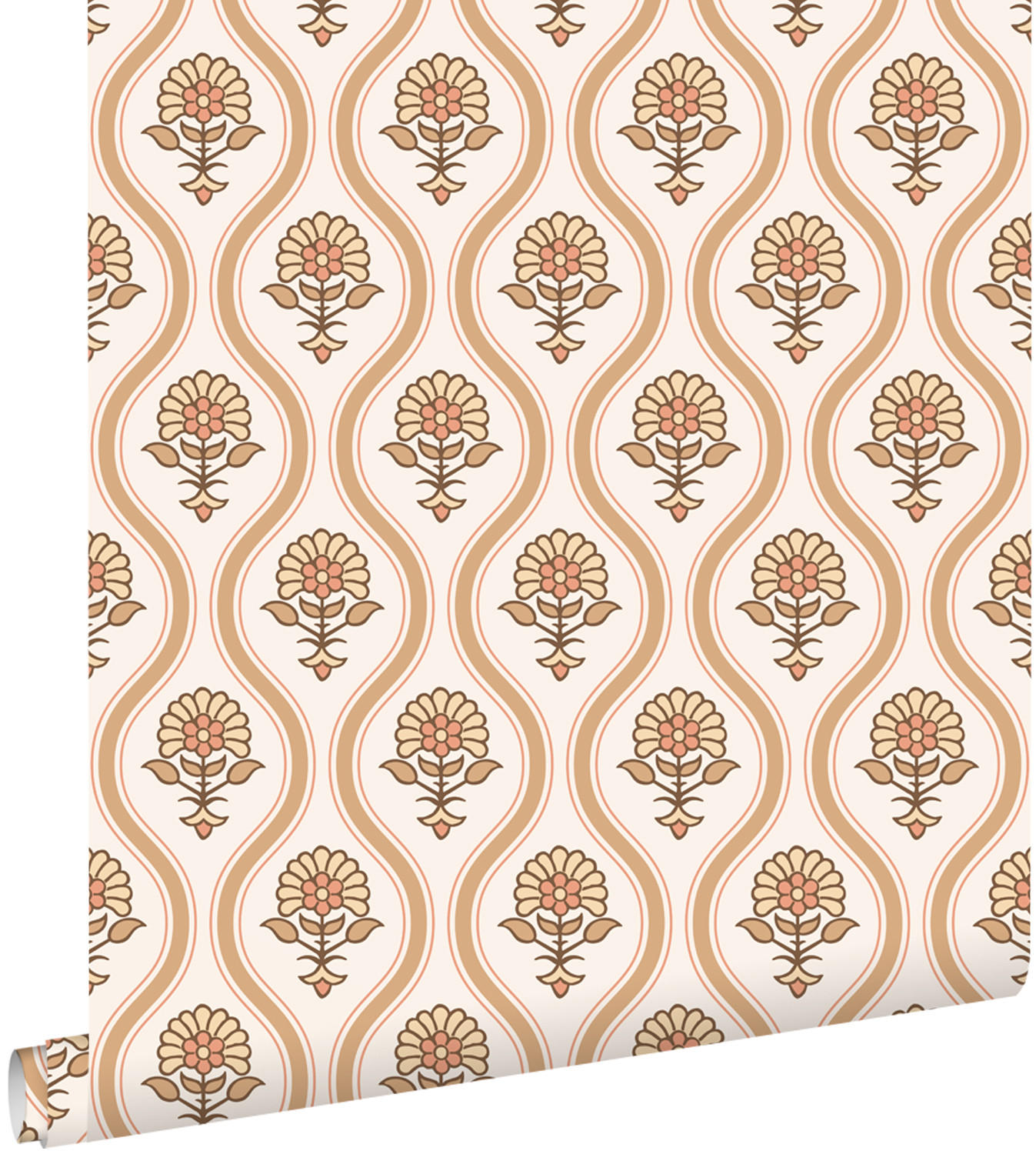 TAPETE Blumenmuster 50 x 900 cm - Braun, Papier (50/900cm) - ESTAhome