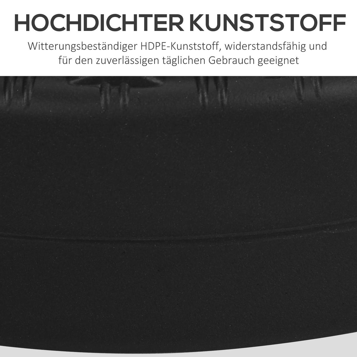 SONNENSCHIRMFUß für Ø38/48 mm Schirmstangen Schirmständer mit Rattanoptik für Garten Balkon HDPE Schwarz Ø51 x 36 cm - Schwarz, Kunststoff (51/51cm) - Outsunny