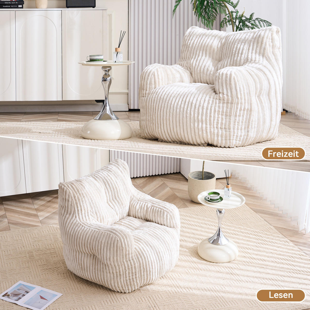 SOFA,BEIGE Cordbezug, Polstersessel Relaxsessel für Wohnzimmer Schlafzimmer - Beige, Textil (100/70/94cm) - PARAFTA HOME