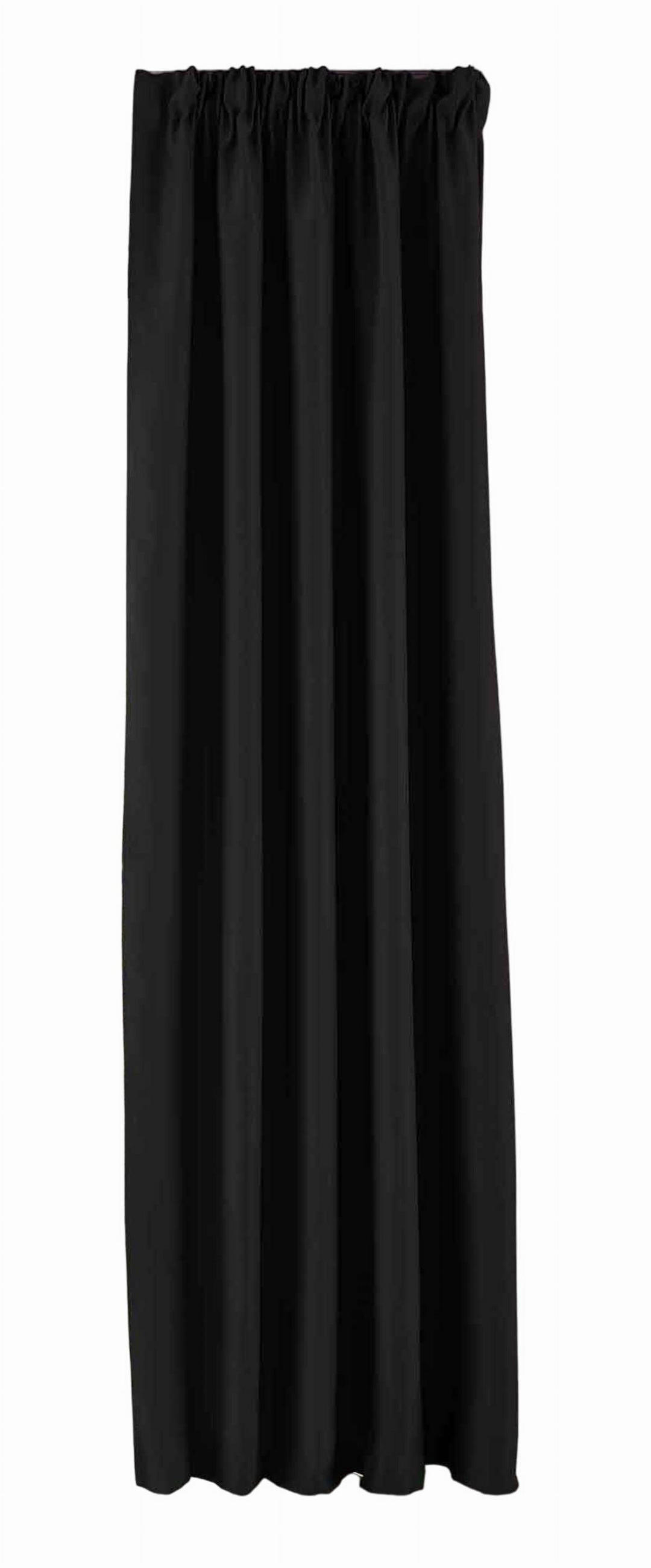 VORHANG »NewYork« HxB 245x140 cm Schwarz - Schwarz, Textil (140/245cm) - Gardinenbox