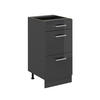 KÜCHENUNTERSCHRANK R-Line Anthrazit Hochglanz 40 cm mit Schubladen, ohne Arbeitsplatte - Schwarz Hochglanz/Anthrazit, Holzwerkstoff (40/81.6/46cm) - Vicco