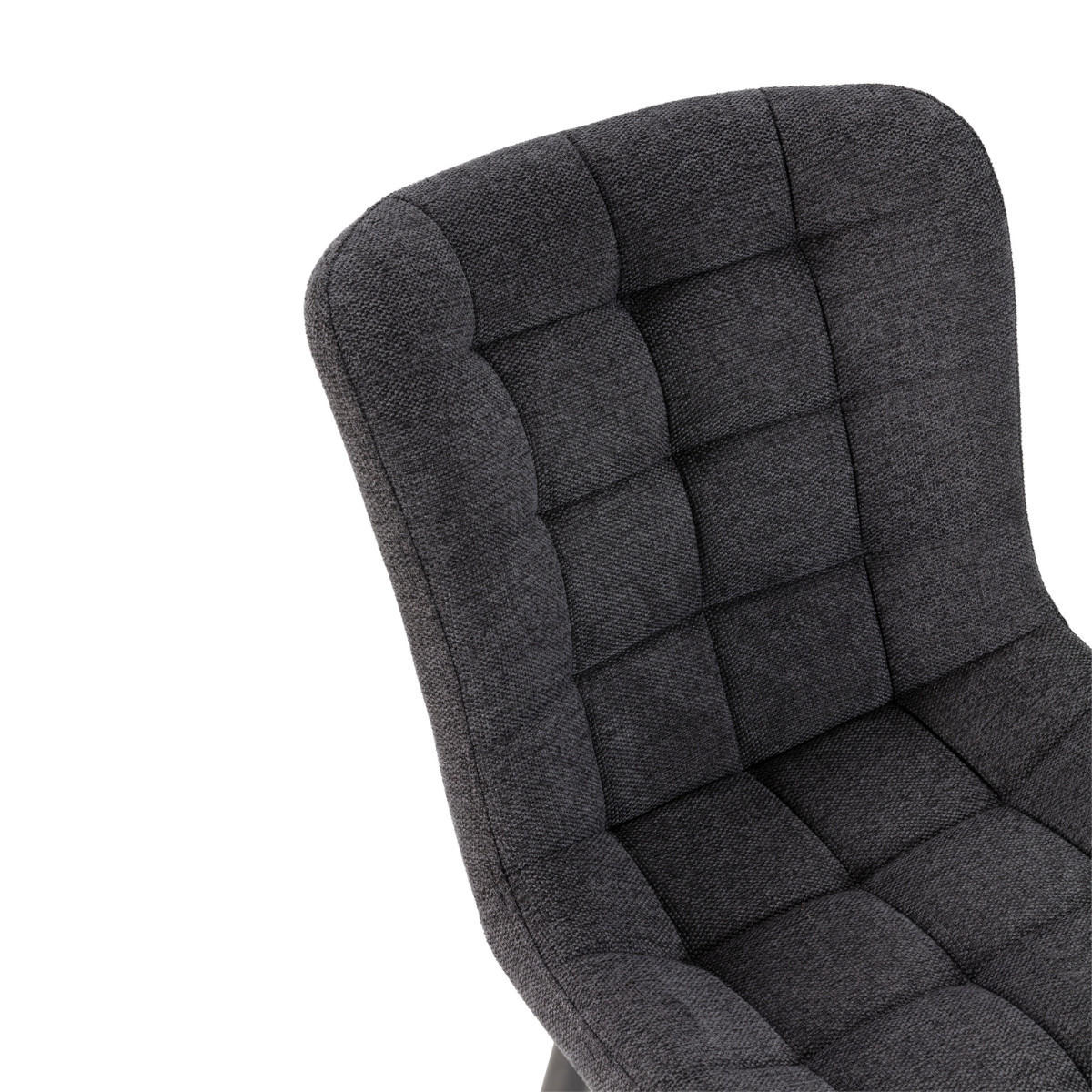 STÜHLE 4er-Set aus gesteppstem Stoff mit Metallfüßen 62/49,5/48 cm - Dunkelgrau, Textil (62/49.5/77.5cm) - Calicosy
