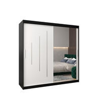 SCHWEBETÜRENSCHRANK 200/200/62 2-türig - Silberfarben/Schwarz, Holz/Kunststoff (200/200/62cm) - Abiks Möbel