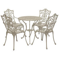 BISTROSET Boulder - Jugendstil - 5-teilig, Aluguss antik weiß - Weiß, Metall - TPFGarden