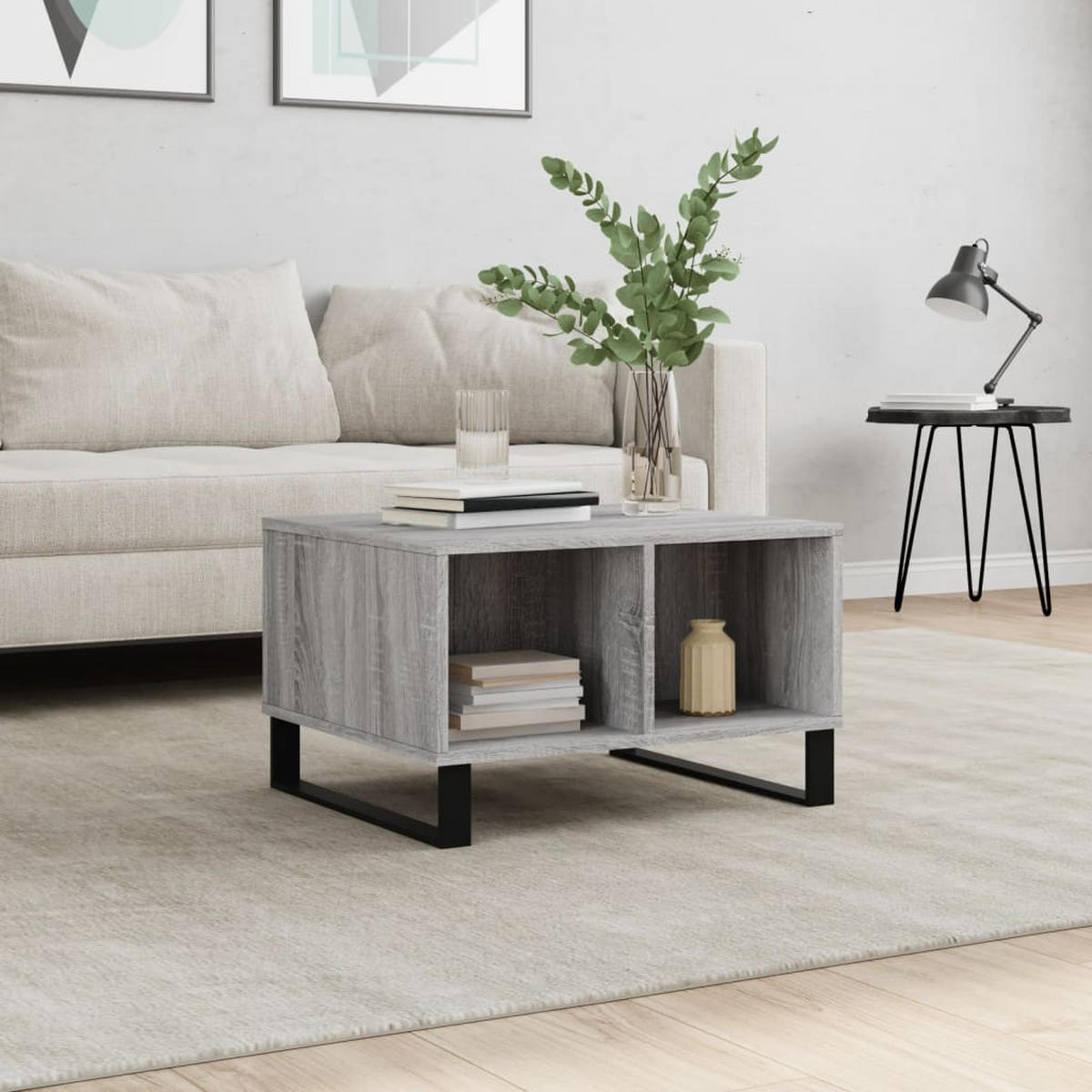 COUCHTISCH Grau Sonoma 60x50x36,5 cm Holzwerkstoff - Grau, Holzwerkstoff (50/60/36.5cm) - furnicato
