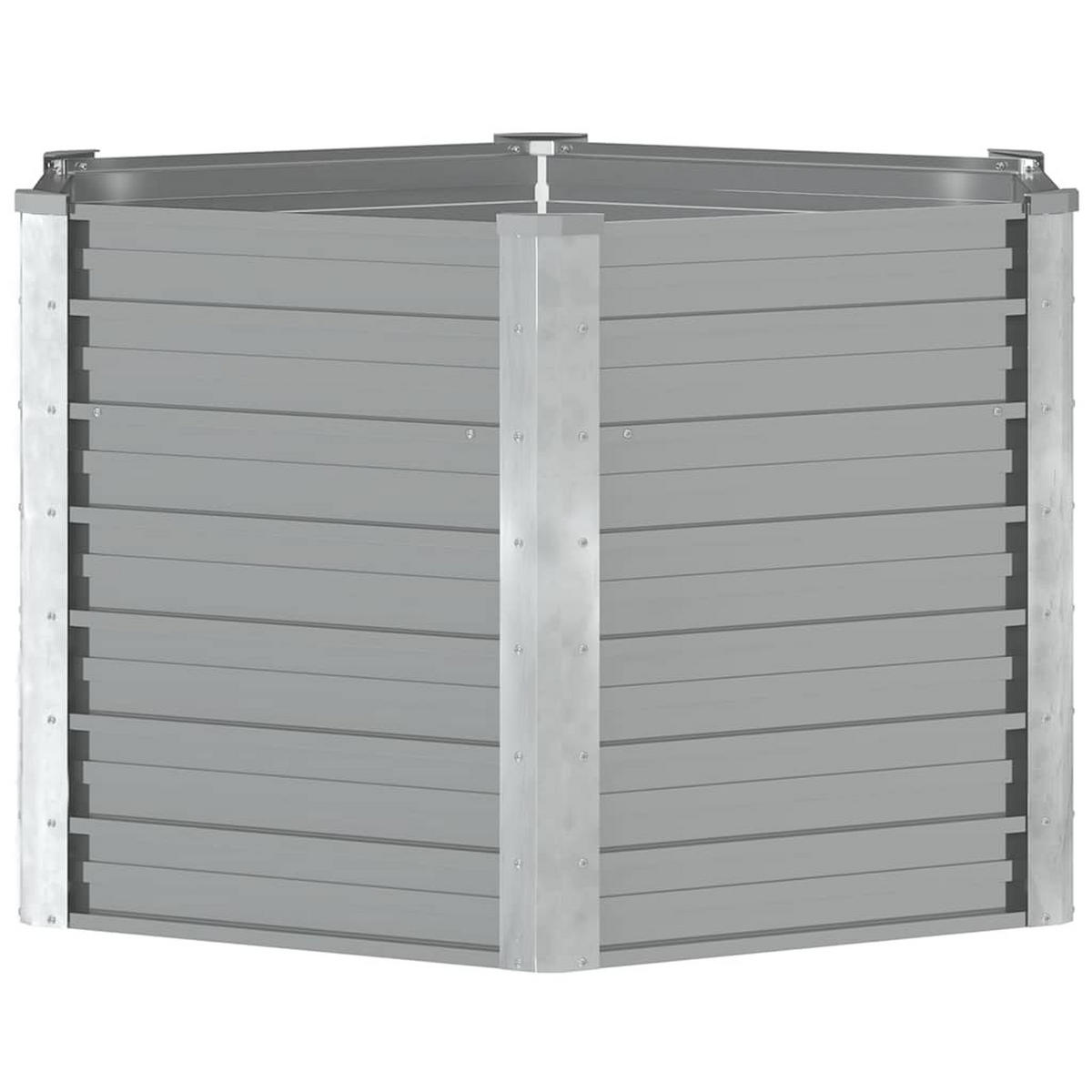HOCHBEET 129/129/77 cm, aus Verzinkter Stahl, Grau - Grau, Metall (129/77/129cm) - vidaXL