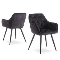 ARMLEHNSTUHL DIETER Anthrazit 2 Stück - Anthrazit, Textil/Metall (61/83/56cm) - B&D Home
