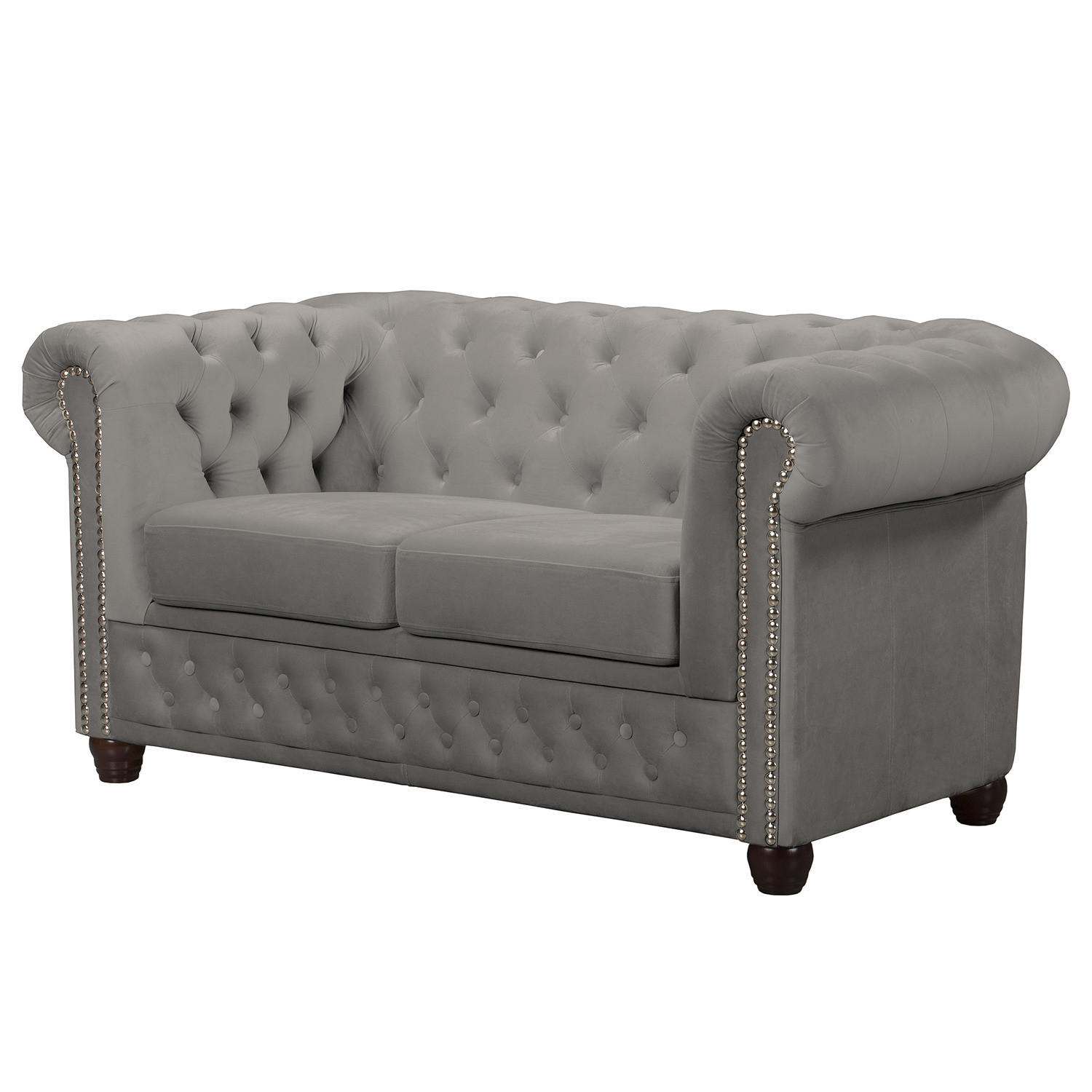 2-SITZER SOFA - Taupe/Buchefarben, Buchenholz/Textil (148/72/86cm) - home24