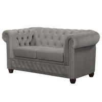 2-SITZER SOFA - Taupe/Buchefarben, Buchenholz/Textil (148/72/86cm) - home24