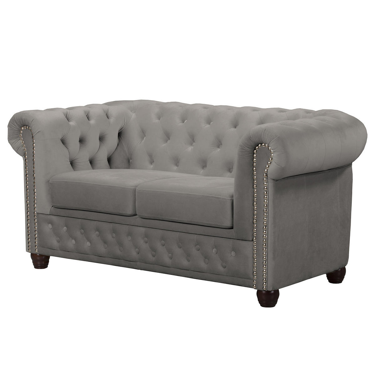 2-SITZER SOFA - Taupe/Buchefarben, Buchenholz/Textil (148/72/86cm) - home24