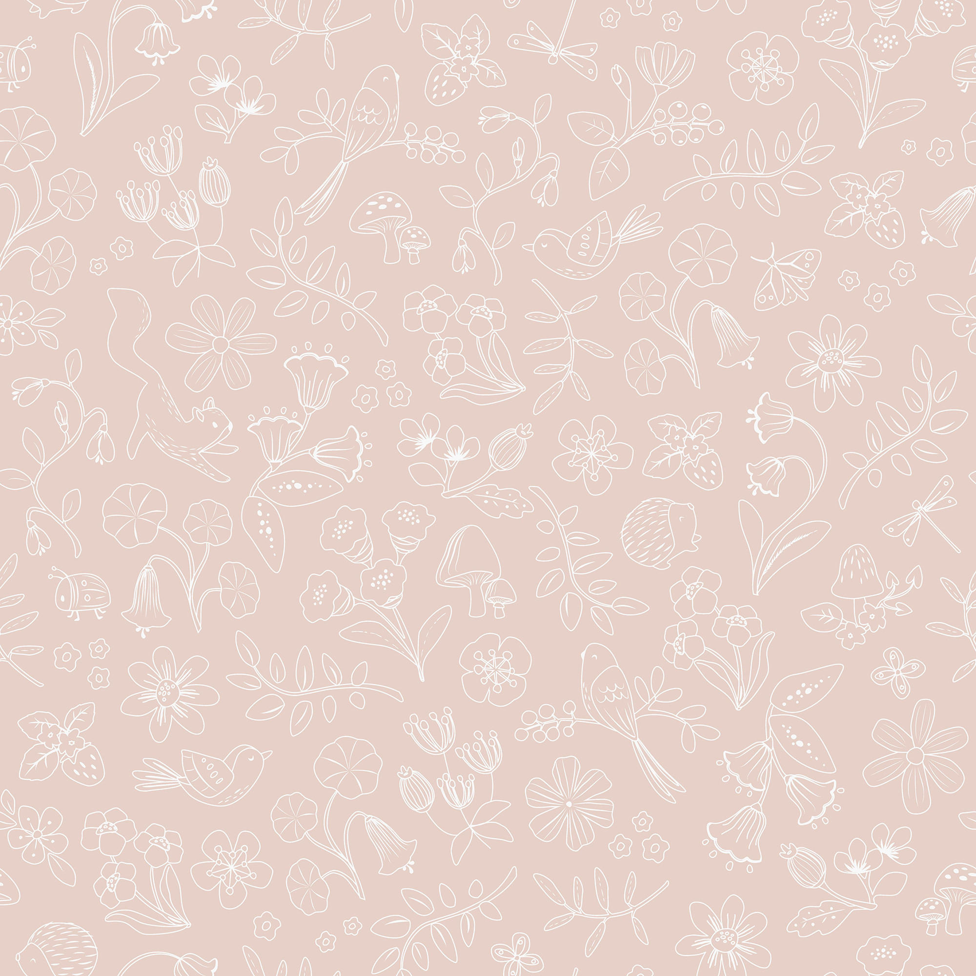 TAPETE Fairy Wonders - Pink/Weiß, Papier/Kunststoff (53/1000cm) - Little Dutch