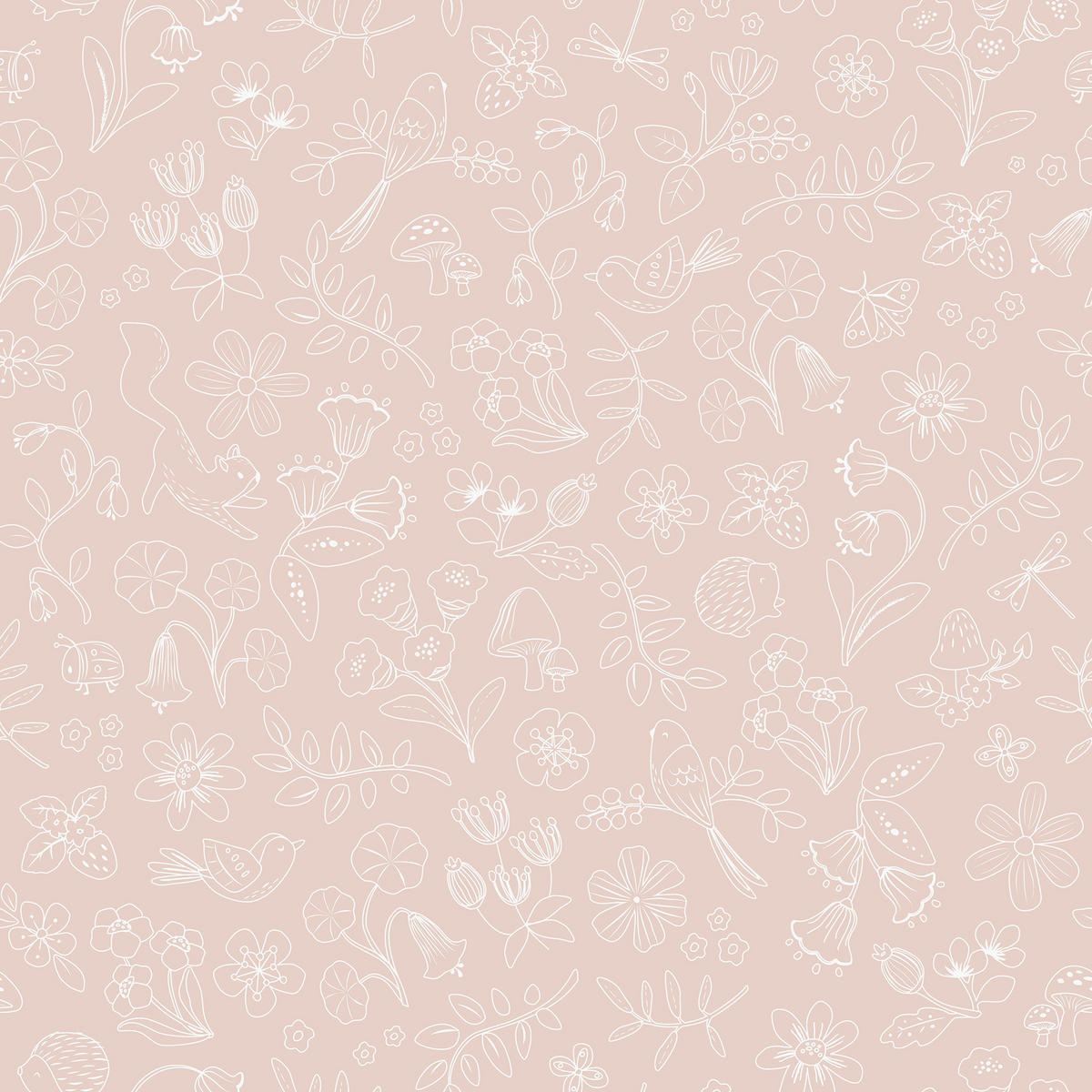 TAPETE Fairy Wonders - Pink/Weiß, Papier/Kunststoff (53/1000cm) - Little Dutch