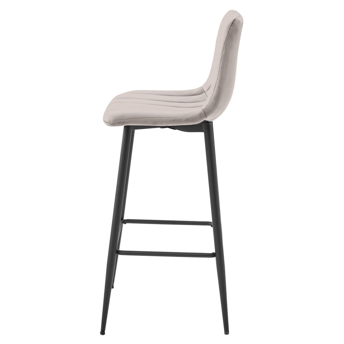 BARHOCKER 2-er Set POZZA dunkelbeiger Sitz, schwarze Basis - Sandfarben/Beige, Textil (43/104/35cm) - Valora