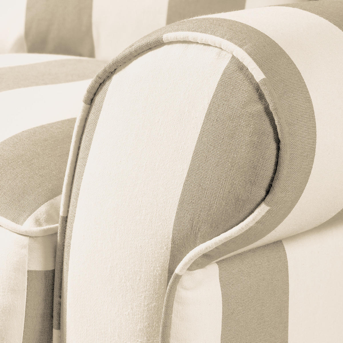 OHRENSESSEL - Webstoff - Beige/Weiß, Textil (94/95/134cm) - home24