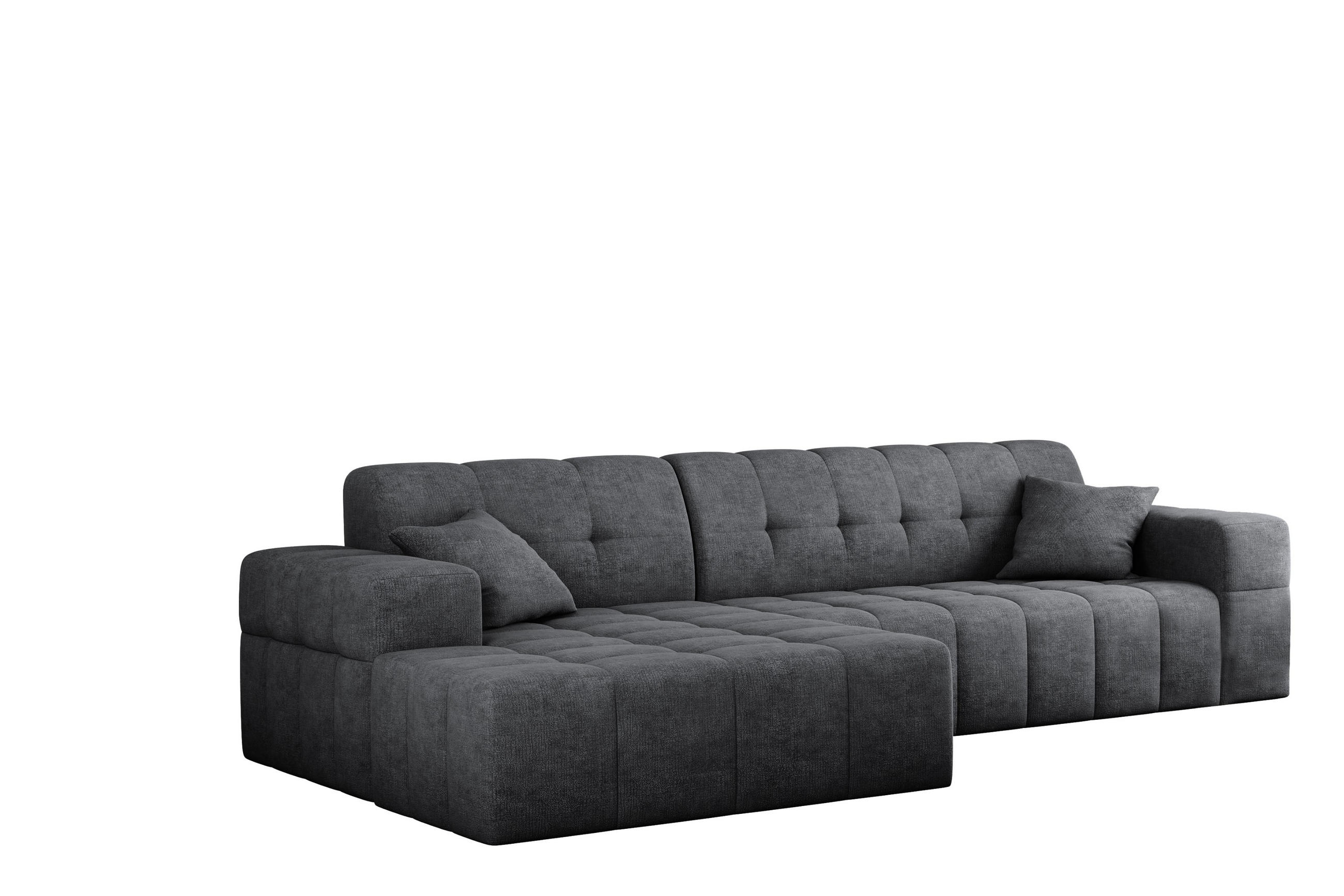 ECKSOFA NIMES Stoff Perfect Harmony Dunkelgrau Links - Dunkelgrau, Holz/Kunststoff (168/265cm) - Kaiser Möbel