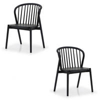 ESSZIMMERSTUHL Saga 2er Set, Schwarze Eiche - Schwarz, Holz (54/80/54cm) - WOODEK
