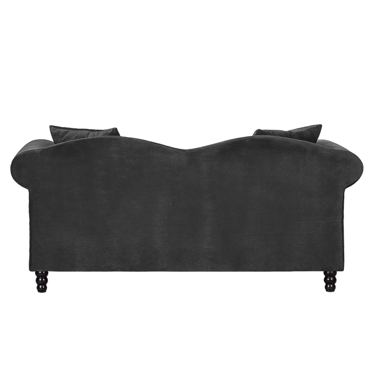 2-SITZER SOFA - Anthrazit/Schwarz, Buchenholz/Textil (185/84/79cm) - home24