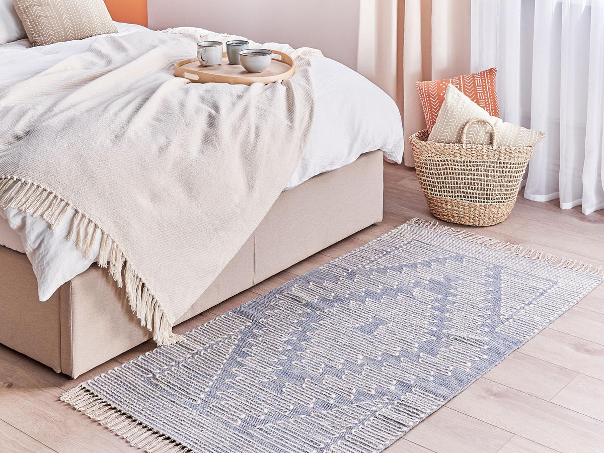 KURZFLOR-TEPPICH Ansar 150/80 cm - Blau, Textil (80/150cm) - Beliani