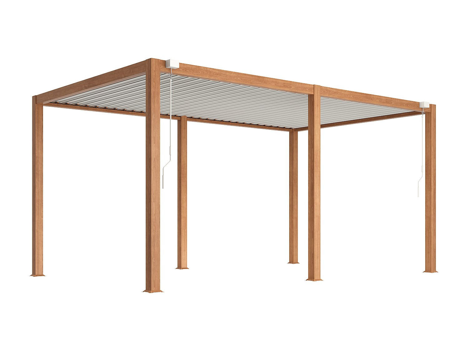 SELBSTTRAGENDE Pergola - 500cm x 300cm - Aluminium - naturfarben dunkel - AMALFI - Naturfarben, Metall (500/250/300cm) - Vente-Unique