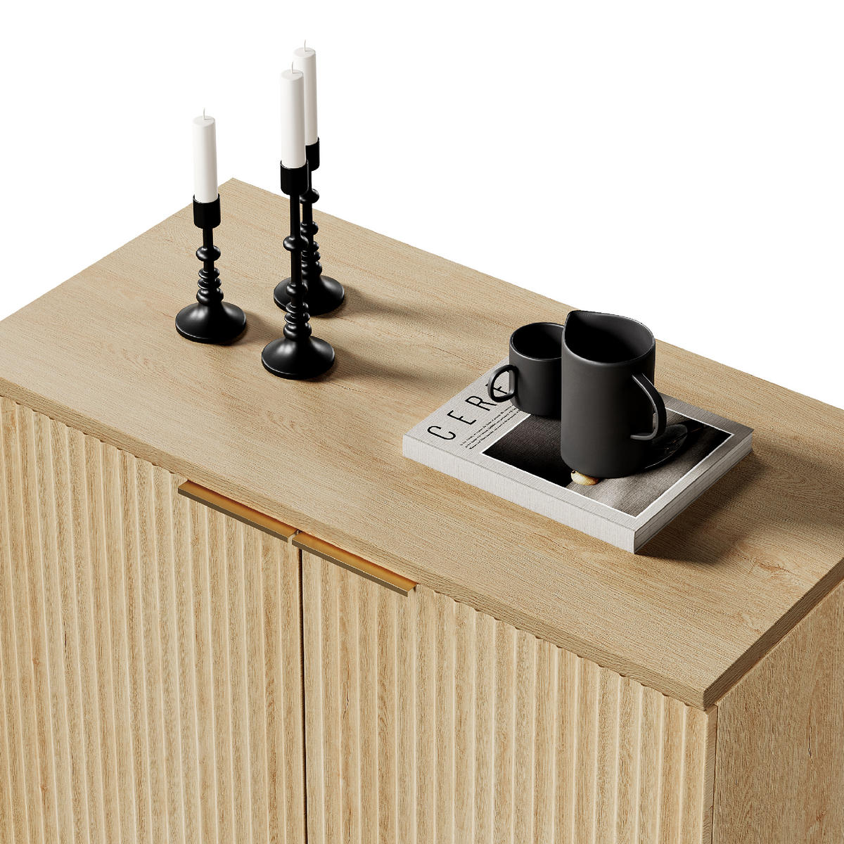 SIDEBOARD Eichefarben 80/40/80 cm - Eichefarben, Holzwerkstoff (80/80/40cm) - PANGIVO