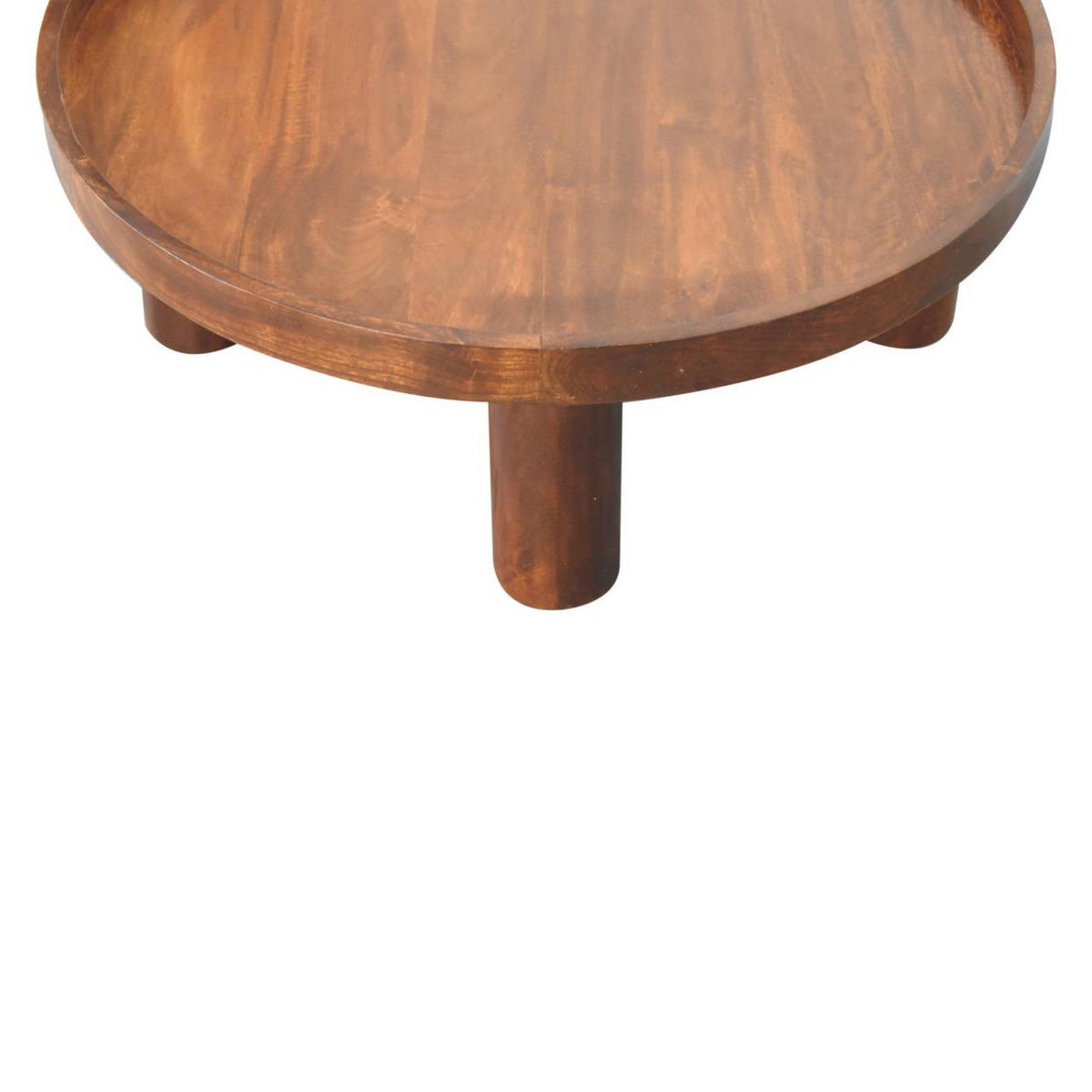 COUCHTISCH Crescent Kastanie, Zylindrische Beine, Dunkelbraun - Dunkelbraun, Holz (80/80/31cm) - Artisan Furniture