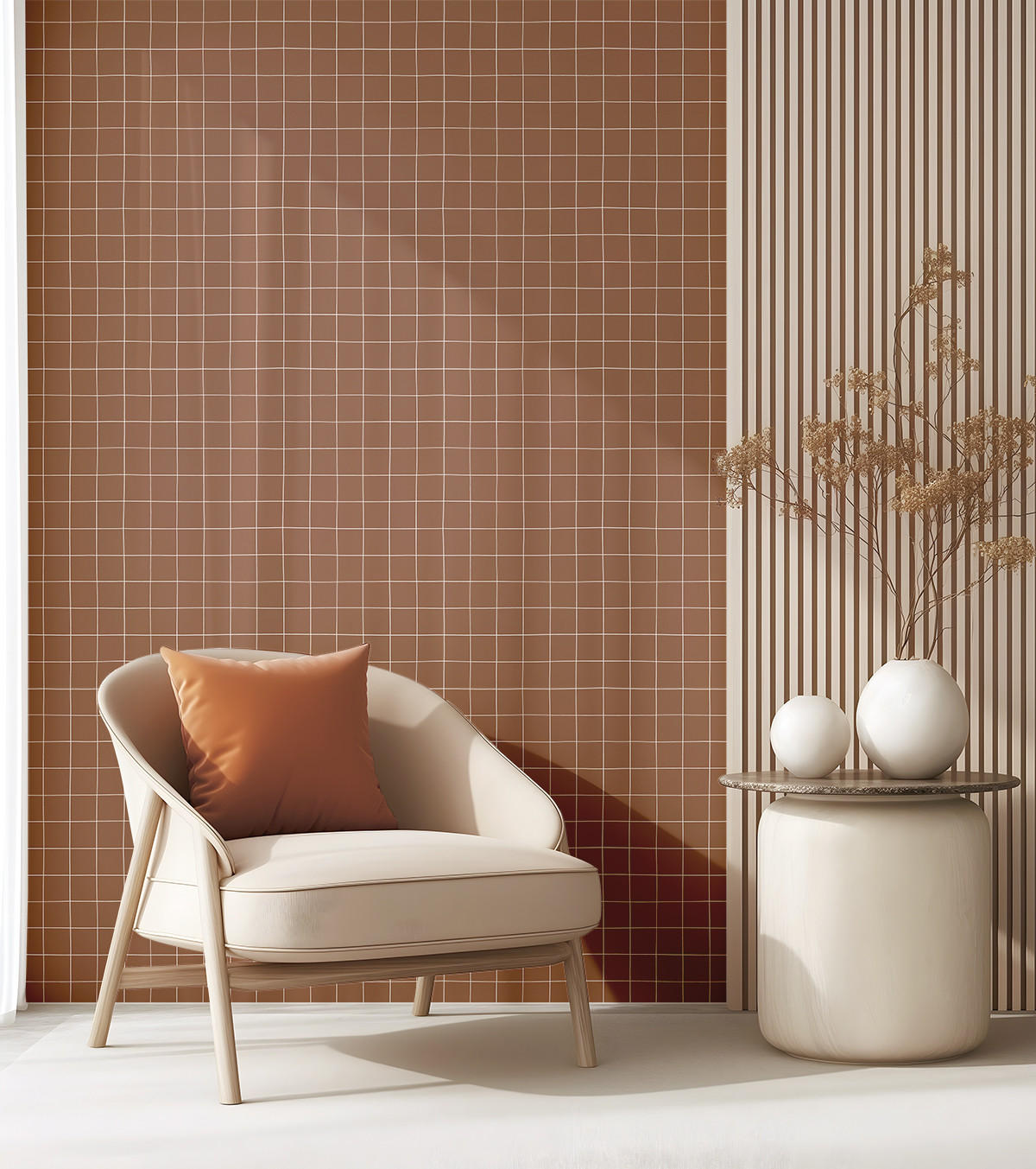 VLIESTAPETE Minima 50 cm x 10 m, braun - Terra cotta/Braun, Papier (50/1000cm) - Lilipinso