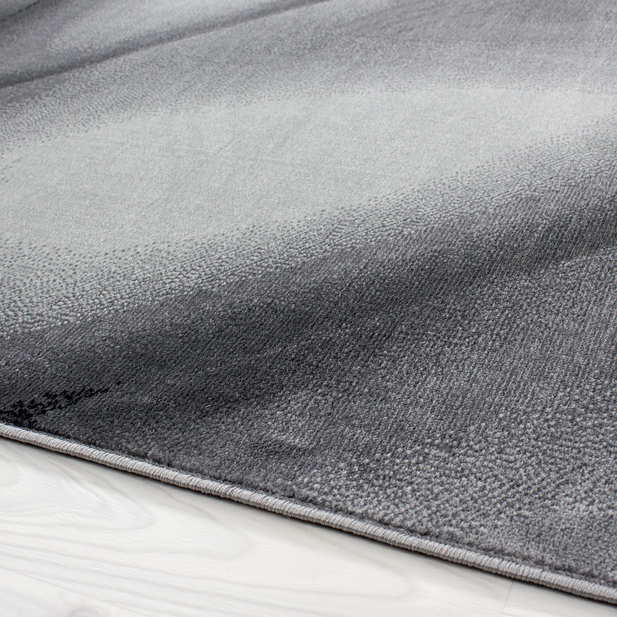 TEPPICH Kurzflor Abstrakt Polypropylen saugroboter Wohnzimmer Schwarz Läufer 80x300 - Schwarz, Textil (80/300cm) - KADIMA DESIGN