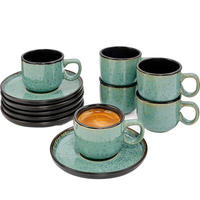 ESPRESSOTASSEN SET FIJI - 12 teilig aus Steingut - Grün, Keramik (0.08L) - Sänger
