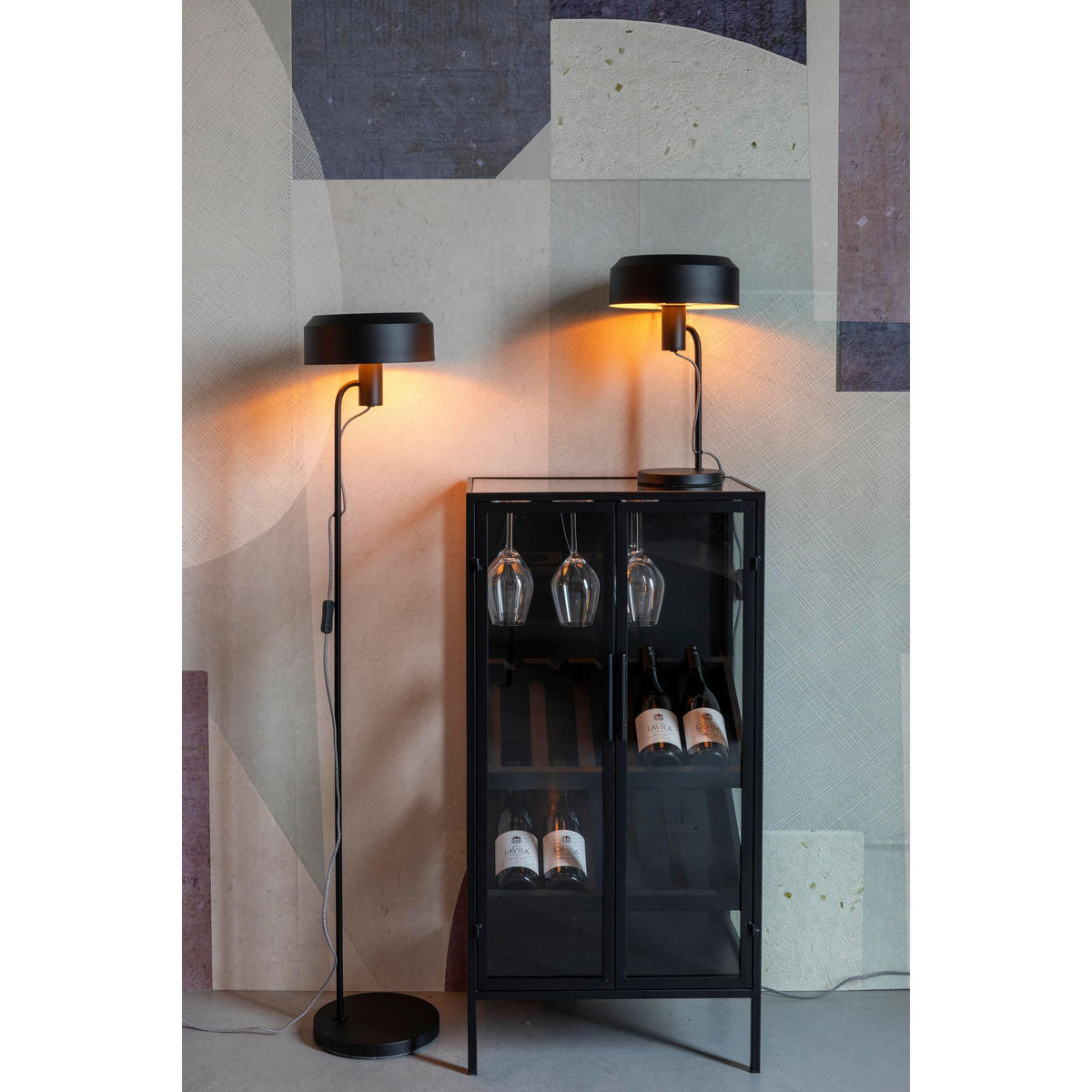 WEINSCHRANK Rob Weinkast / Getränke- / Barkasten Hoch Holz Metall Schwarz - Schwarz, Holz (35/103/52cm) - Housecraft Living
