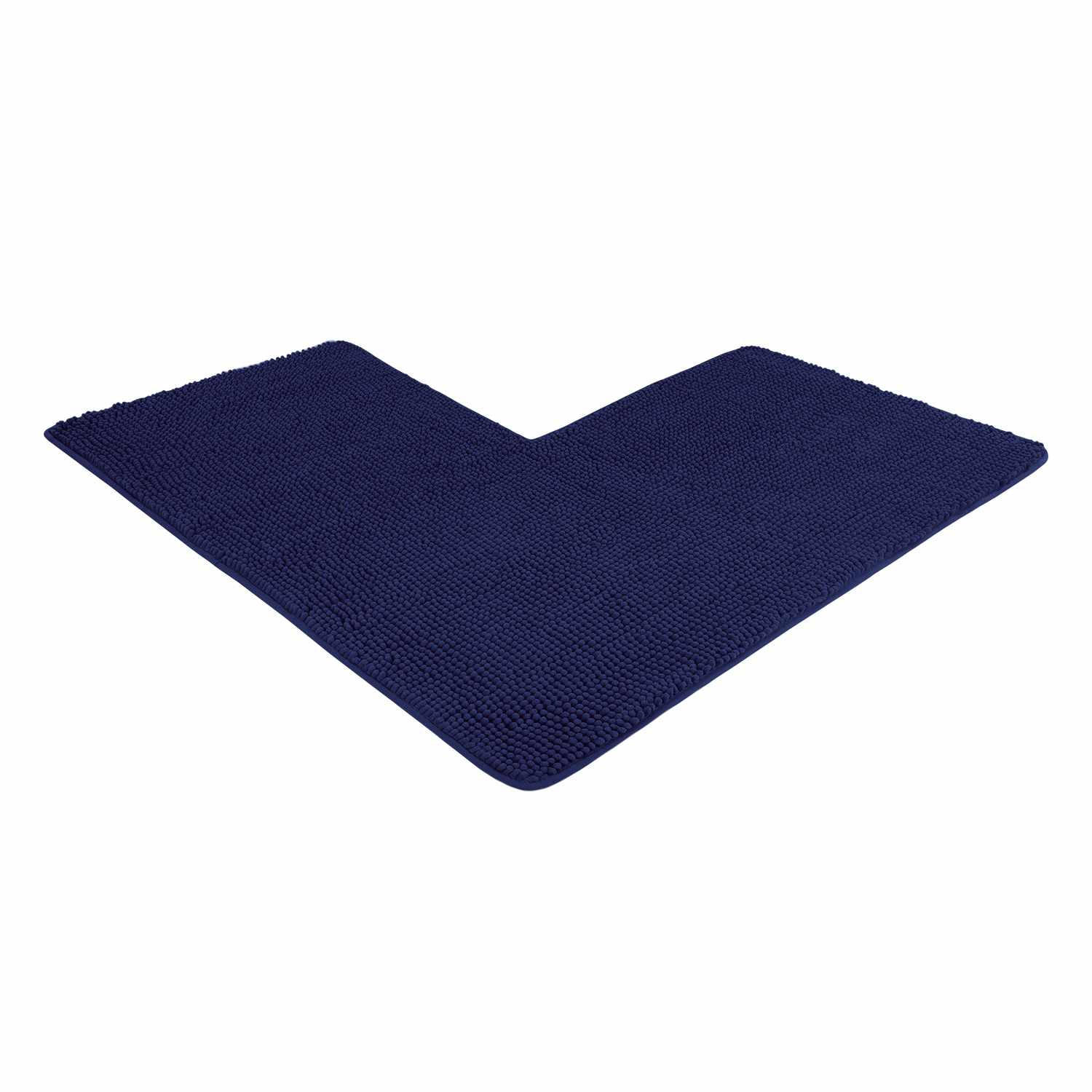 ECKBADEMATTE PARIS - Dunkelblau, Textil (100/100cm) - WohnDirect